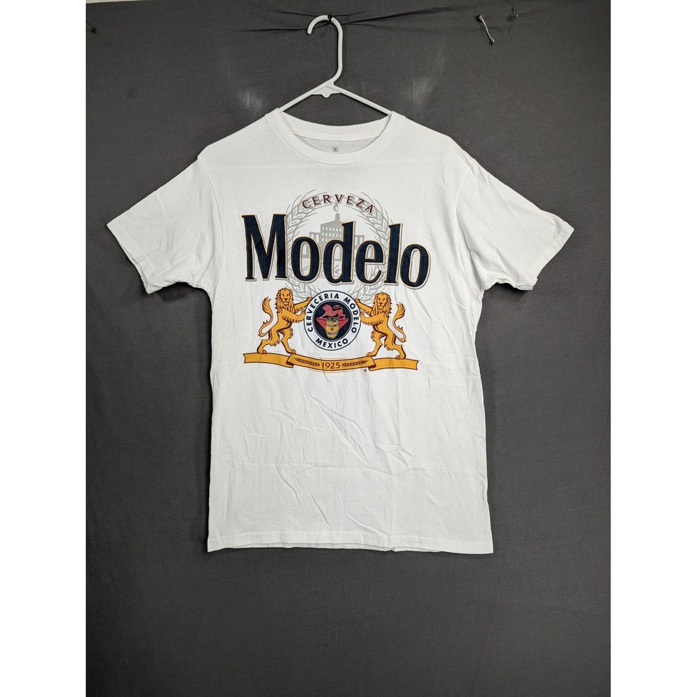 Modelo Especial Cerveza Mexico Beer Graphic T-Shirt White Mens Medium 8294